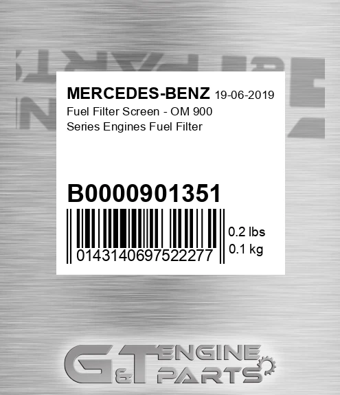 B0000901351 Fuel Filter Screen - OM 900 Series Engines Fuel Filter