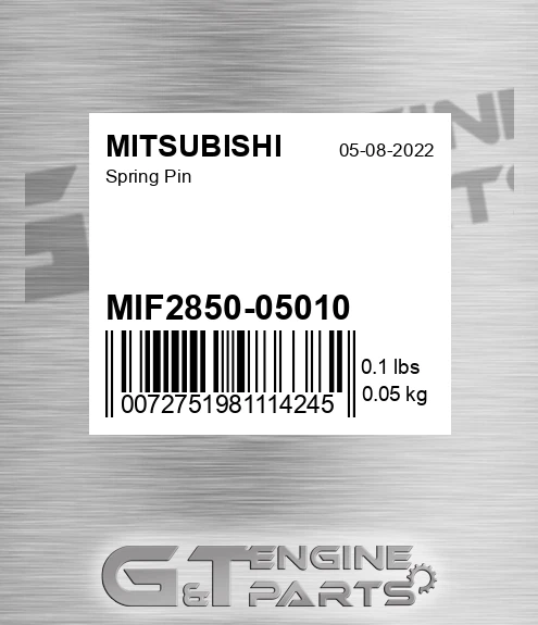 MIF285005010 Spring Pin