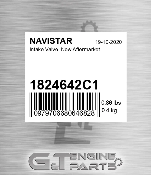 1824642C1 Intake Valve New Aftermarket
