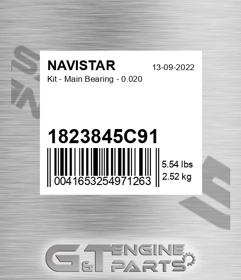 1823845C91 Kit - Main Bearing - 0.020