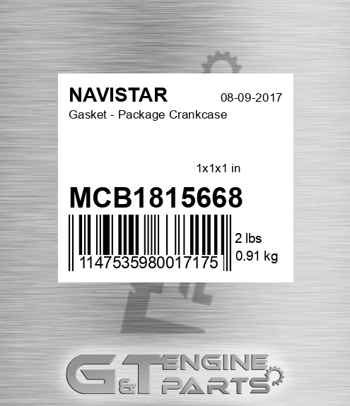 MCB1815668 Gasket - Package Crankcase