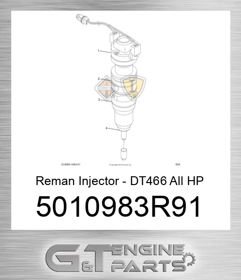 5010983R91 Reman Injector - DT466 All HP