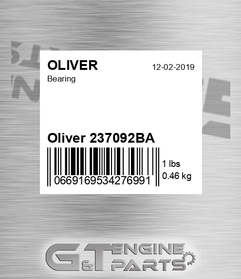 Oliver 237092BA Bearing