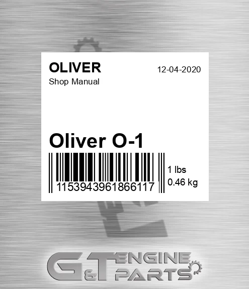 Oliver O-1 Shop Manual