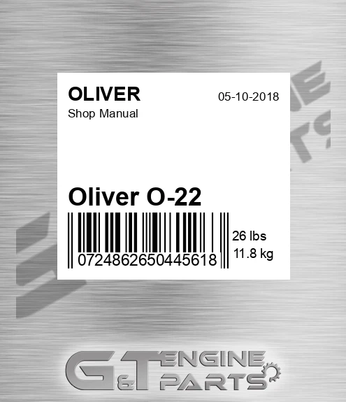 Oliver O-22 Shop Manual