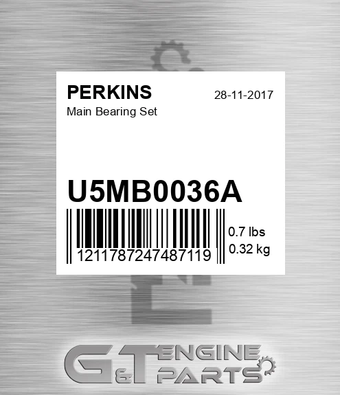 U5MB0036A Main Bearing Set