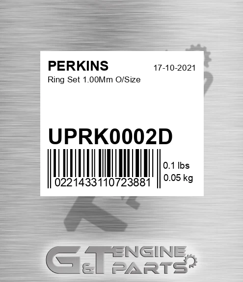 UPRK0002D PISTON RING SET - 1.00MM