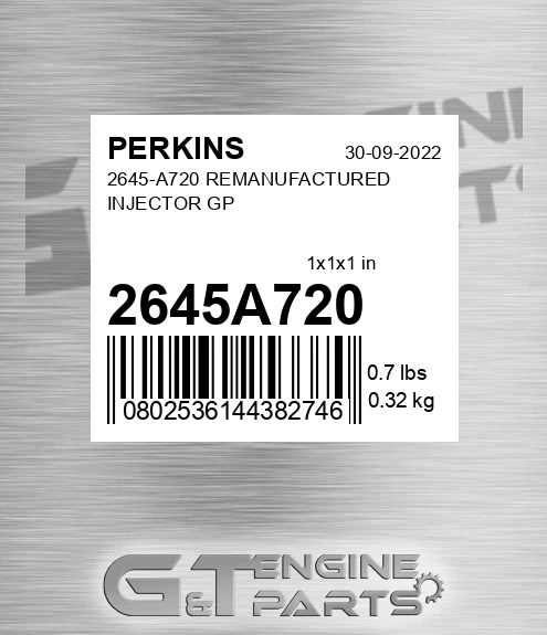 2645A720 2645-A720 REMANUFACTURED INJECTOR GP