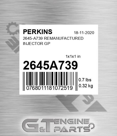 2645A739 2645-A739 REMANUFACTURED INJECTOR GP