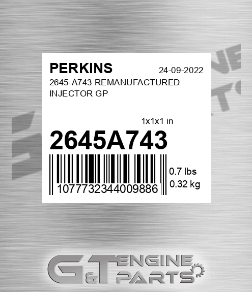2645A743 2645-A743 REMANUFACTURED INJECTOR GP