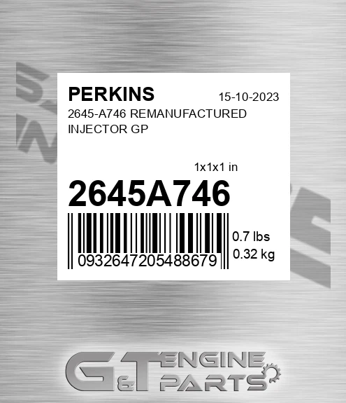 2645A746 2645-A746 REMANUFACTURED INJECTOR GP