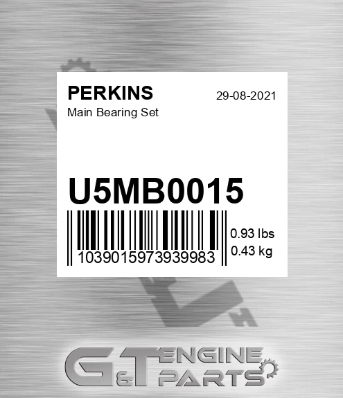U5MB0015 Main Bearing Set