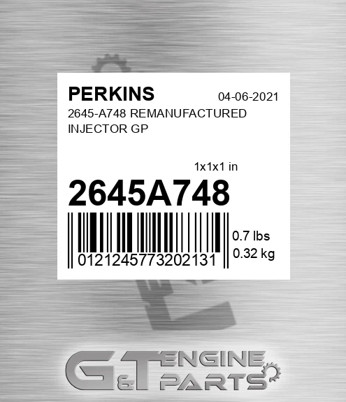 2645A748 2645-A748 REMANUFACTURED INJECTOR GP