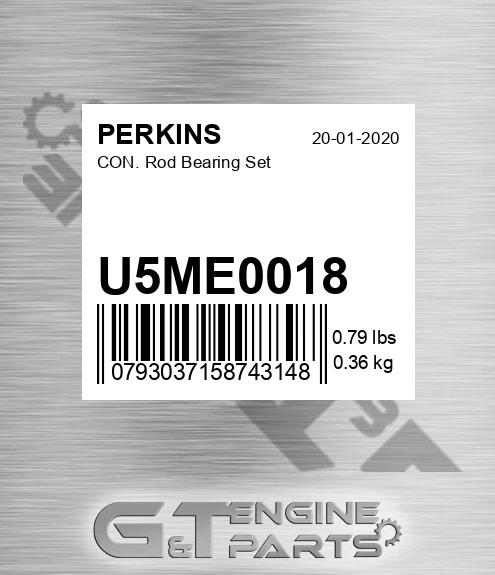 U5ME0018 CON. Rod Bearing Set