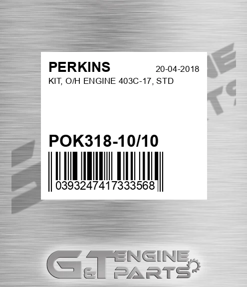 POK318-10/10 KIT, O/H ENGINE 403C-17, STD