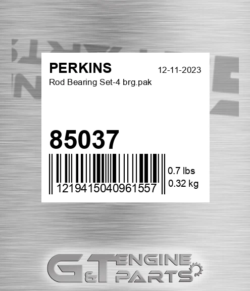 85037 Rod Bearing Set-4 brg.pak