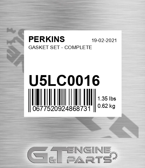 U5LC0016 GASKET SET - COMPLETE