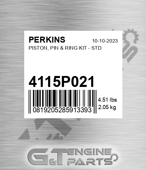 4115P021 PISTON, PIN & RING KIT - STD