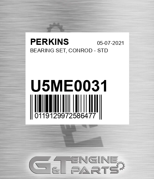 U5ME0031 Bearing Conrod Kit .Std