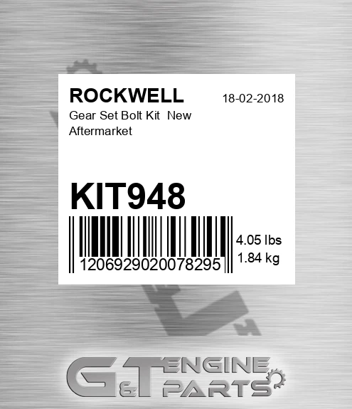 KIT948 Gear Set Bolt Kit New Aftermarket