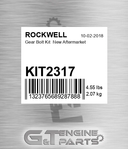 KIT2317 Gear Bolt Kit New Aftermarket