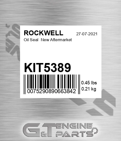 KIT5389 Oil Seal New Aftermarket