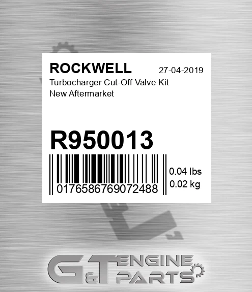 R950013 Turbocharger Cut-Off Valve Kit New Aftermarket