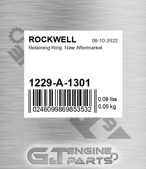 1229-A-1301 Retaining Ring New Aftermarket