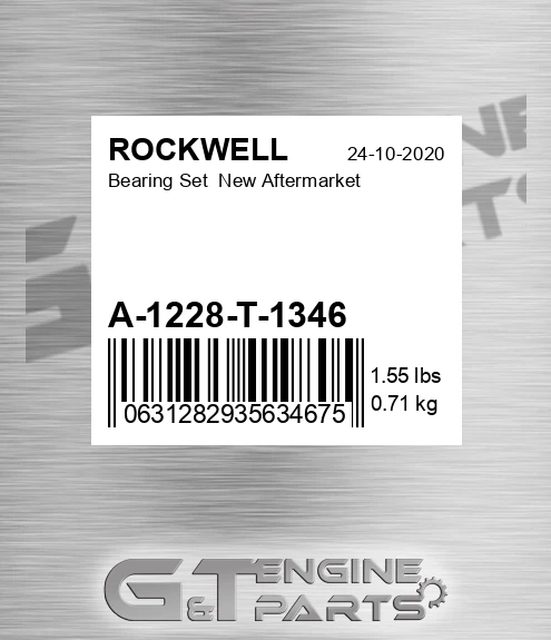 A-1228-T-1346 Bearing Set New Aftermarket