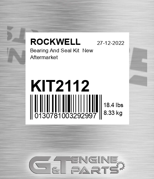 KIT2112 Bearing And Seal Kit New Aftermarket