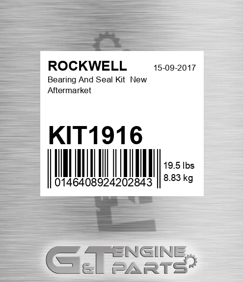 KIT1916 Bearing And Seal Kit New Aftermarket