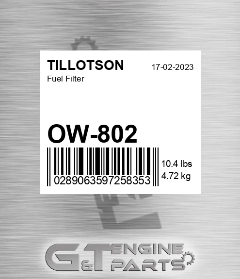 OW-802 Fuel Filter