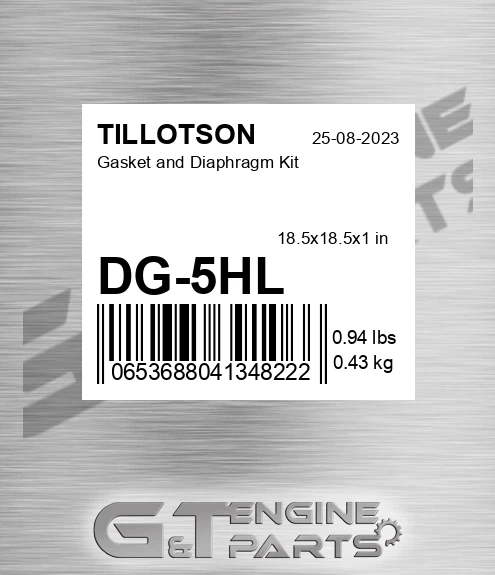 DG-5HL Gasket and Diaphragm Kit