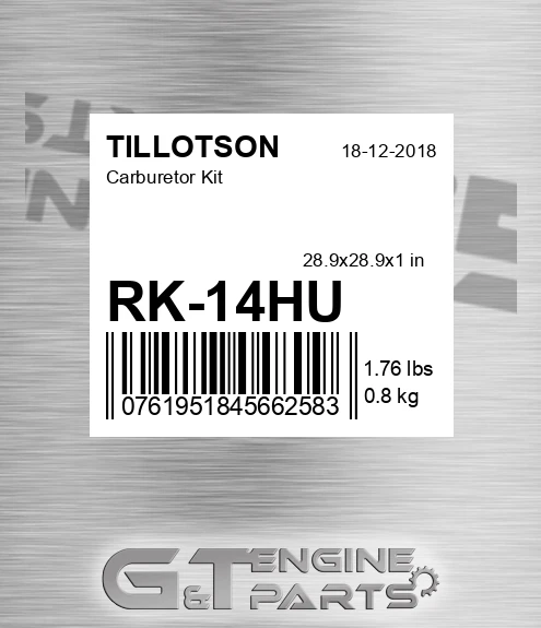 RK-14HU Carburetor Kit