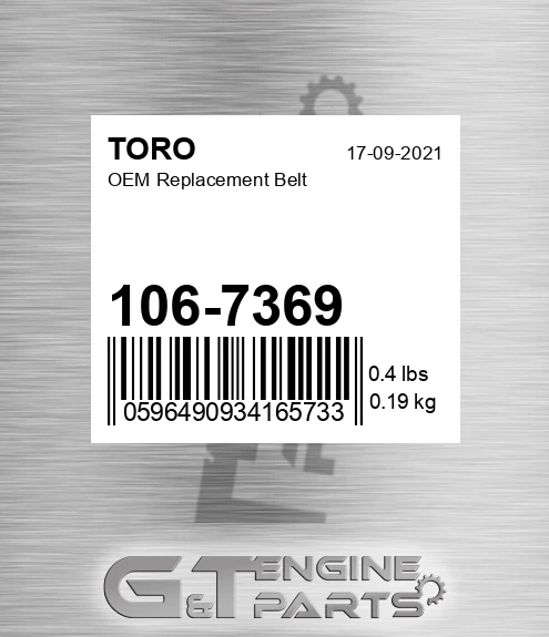 106-7369 OEM Replacement Belt