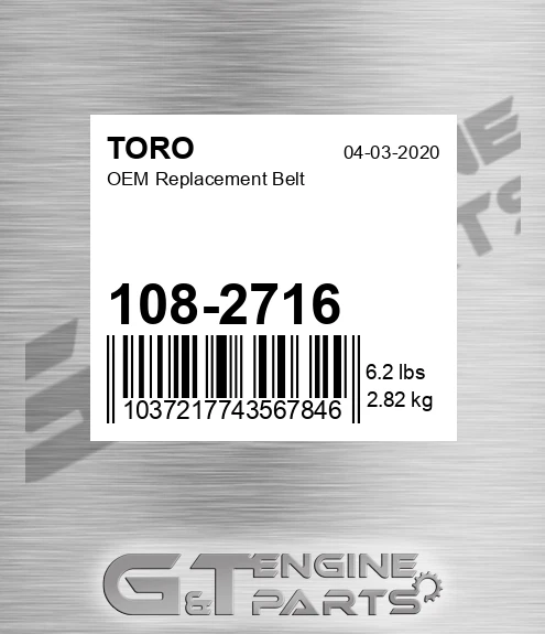 108-2716 OEM Replacement Belt