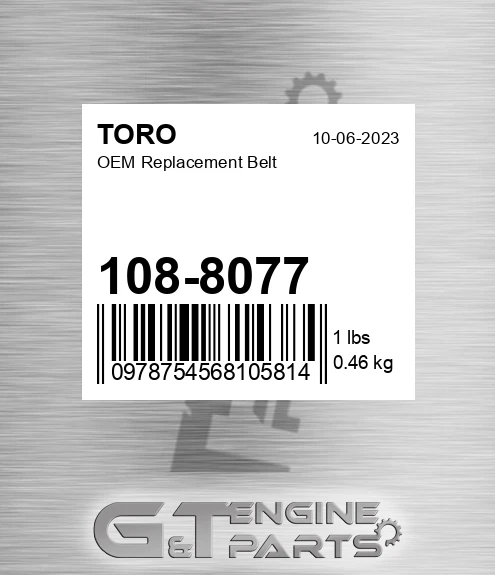 108-8077 OEM Replacement Belt