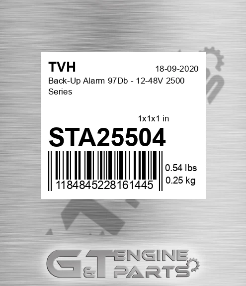 STA25504 Back-Up Alarm 97Db - 12-48V 2500 Series
