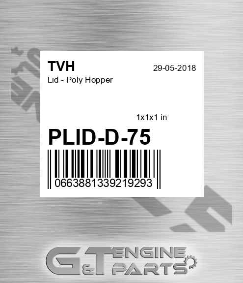 PLID-D-75 Lid - Poly Hopper