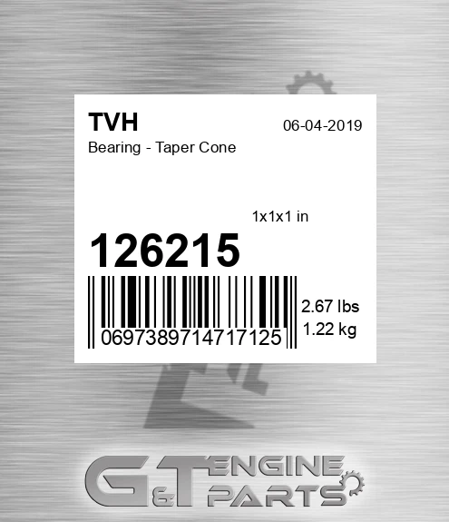 126215 Bearing - Taper Cone