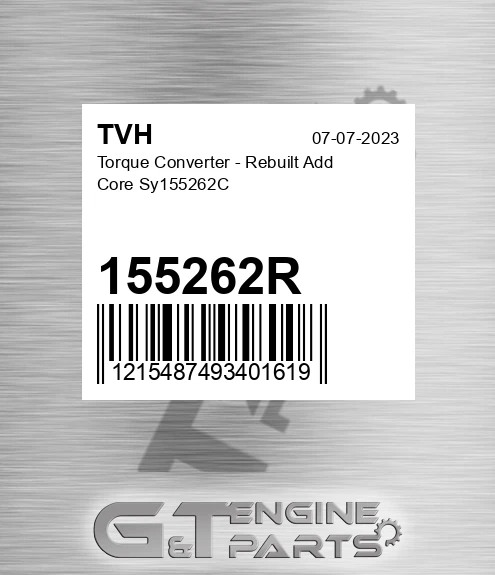 155262R Torque Converter - Rebuilt Add Core Sy155262C