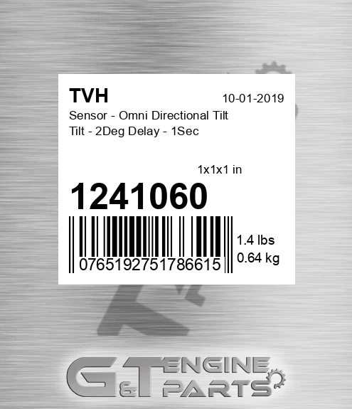 1241060 Sensor - Omni Directional Tilt Tilt - 2Deg Delay - 1Sec