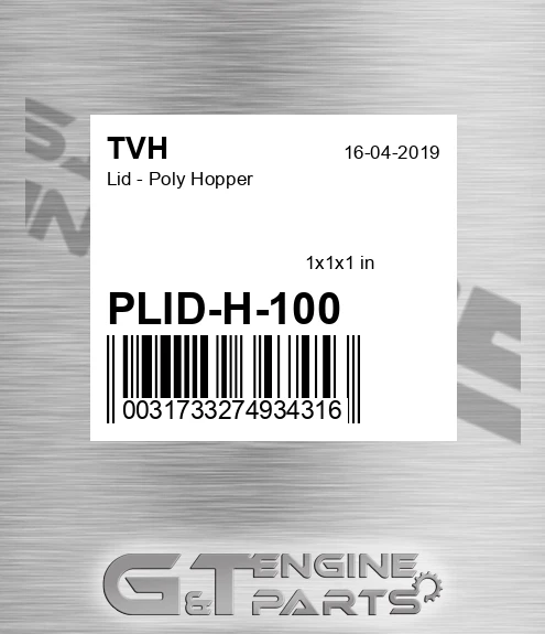 PLID-H-100 Lid - Poly Hopper