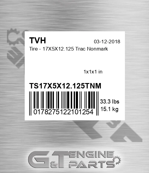 TS17X5X12.125TNM Tire - 17X5X12.125 Trac Nonmark