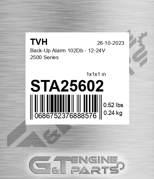 STA25602 Back-Up Alarm 102Db - 12-24V 2500 Series
