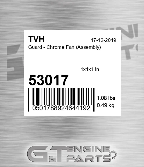 53017 Guard - Chrome Fan Assembly