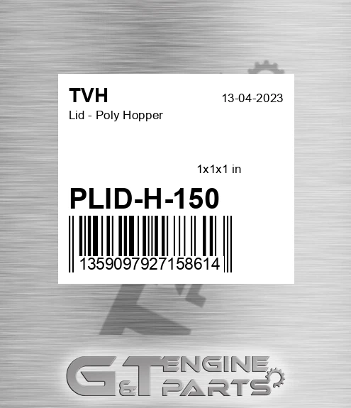 PLID-H-150 Lid - Poly Hopper