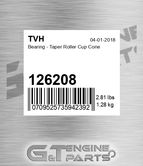126208 Bearing - Taper Roller Cup Cone