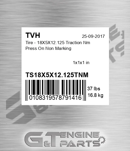 TS18X5X12.125TNM Tire - 18X5X12.125 Traction Nm Press On Non Marking