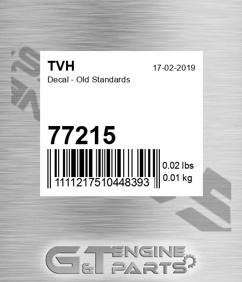 77215 Decal - Old Standards
